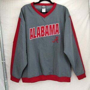 Alabama Logo Men's Gray & Red Long Sleeve Pullover Knight Apparel Size L